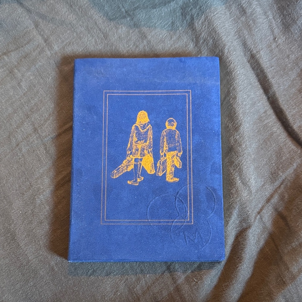 Royal Blue Velvet Hardcover Book with Gold Illustration